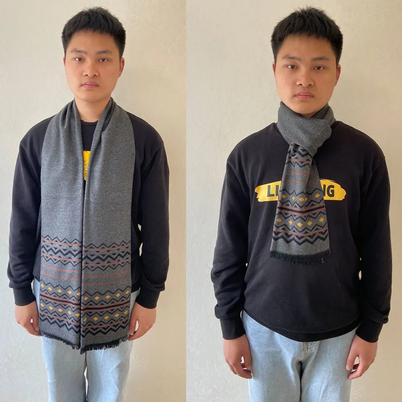 2024 Luxury Men Pashmina Scarf for Men Winter Wool Neckwarmer Scarves Male Winter Plaid Cashmere Neck Scarfs - Image 12