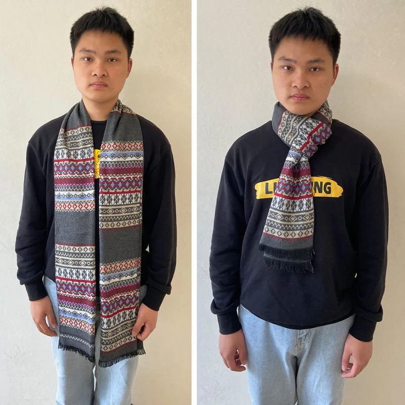 2024 Luxury Men Pashmina Scarf for Men Winter Wool Neckwarmer Scarves Male Winter Plaid Cashmere Neck Scarfs - Image 14