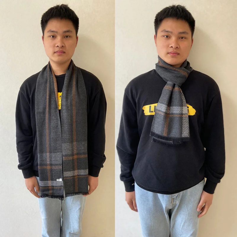 2024 Luxury Men Pashmina Scarf for Men Winter Wool Neckwarmer Scarves Male Winter Plaid Cashmere Neck Scarfs - Image 17