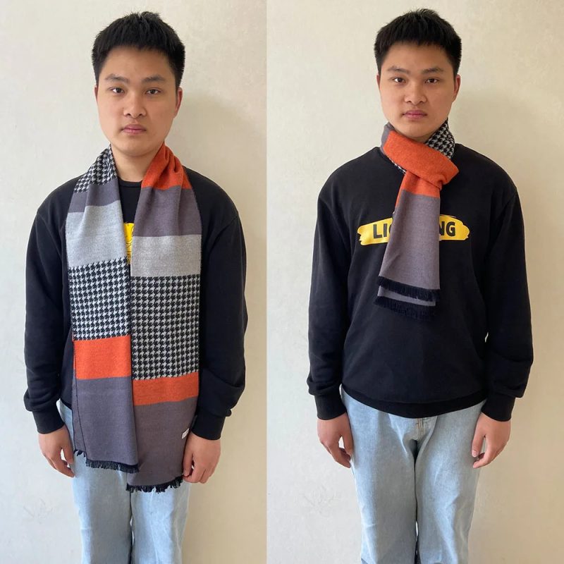 2024 Luxury Men Pashmina Scarf for Men Winter Wool Neckwarmer Scarves Male Winter Plaid Cashmere Neck Scarfs - Image 19