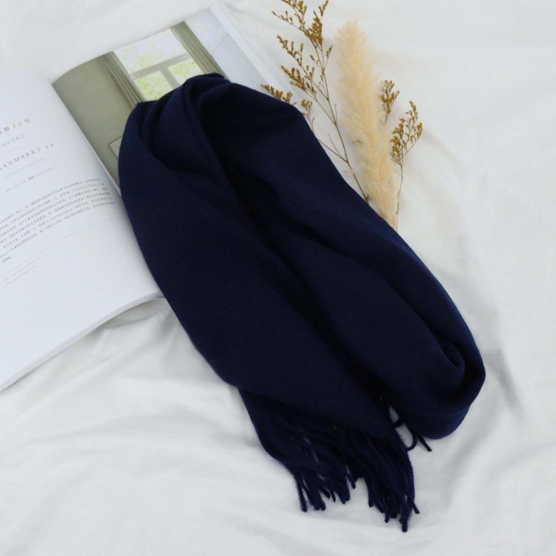 High Quality 100% Wool Scarf Autumn Winter Men Women Solid Versatile Classic Business Popular Scarves Soft Thick Muffler Male - Image 7