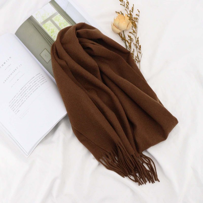 High Quality 100% Wool Scarf Autumn Winter Men Women Solid Versatile Classic Business Popular Scarves Soft Thick Muffler Male - Image 8