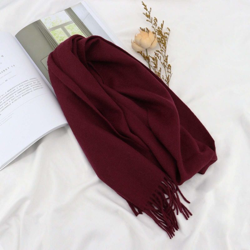 High Quality 100% Wool Scarf Autumn Winter Men Women Solid Versatile Classic Business Popular Scarves Soft Thick Muffler Male - Image 10