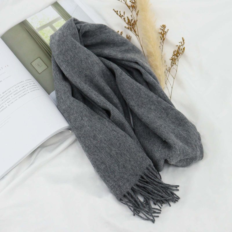 High Quality 100% Wool Scarf Autumn Winter Men Women Solid Versatile Classic Business Popular Scarves Soft Thick Muffler Male - Image 12