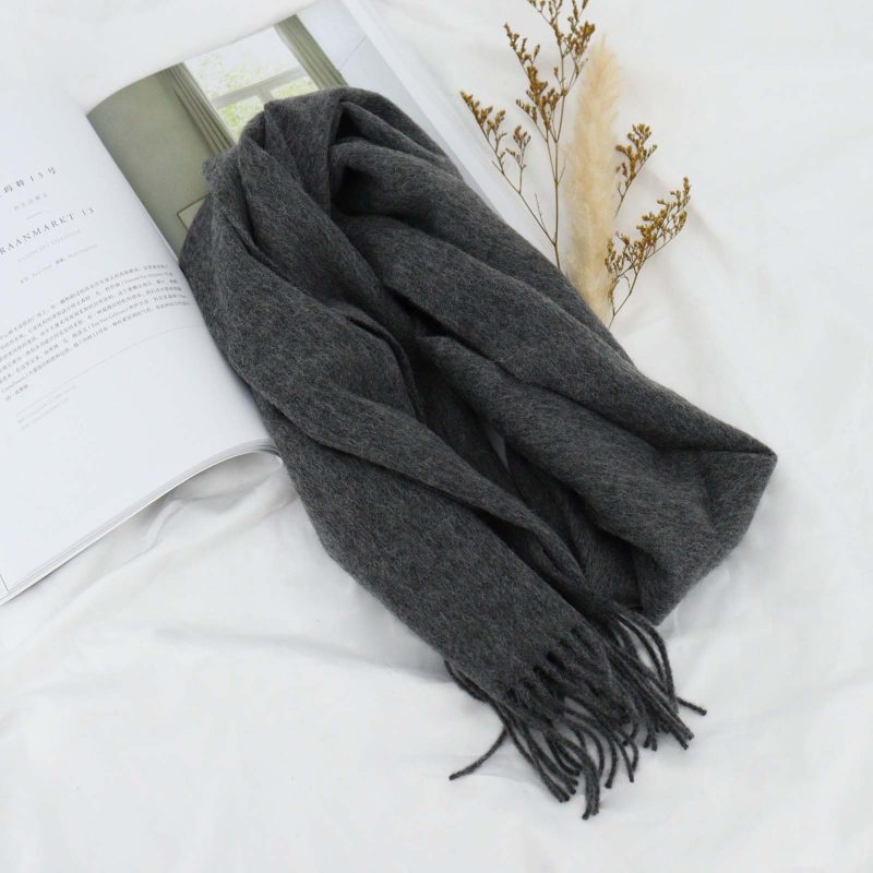 High Quality 100% Wool Scarf Autumn Winter Men Women Solid Versatile Classic Business Popular Scarves Soft Thick Muffler Male - Image 16