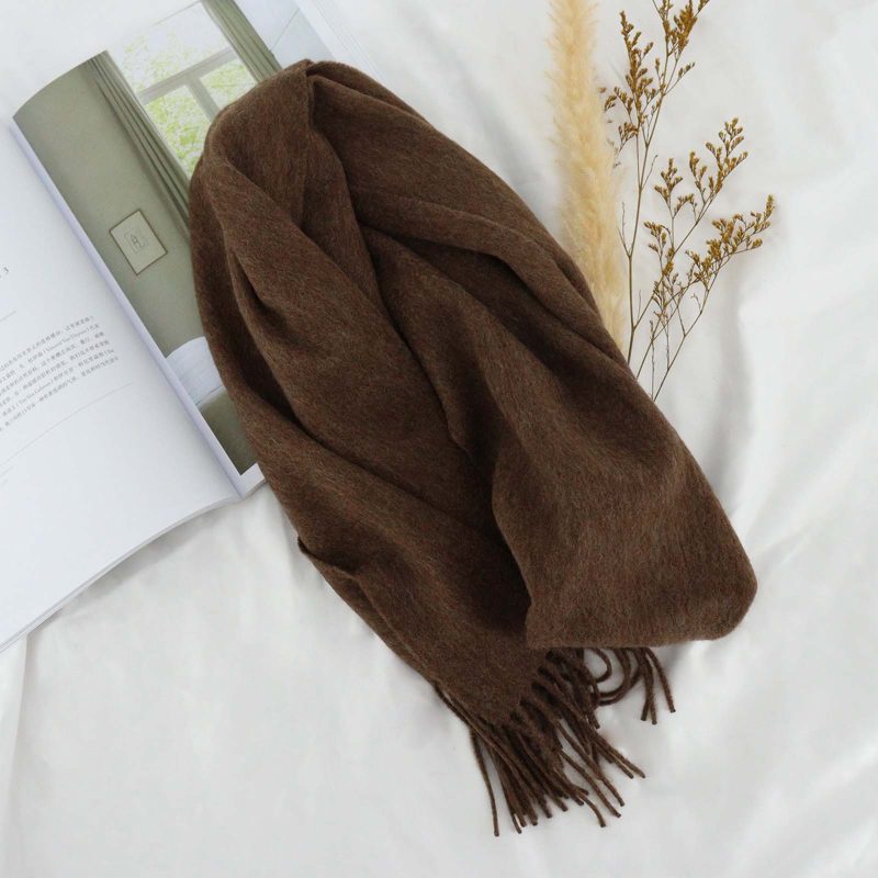 High Quality 100% Wool Scarf Autumn Winter Men Women Solid Versatile Classic Business Popular Scarves Soft Thick Muffler Male - Image 19
