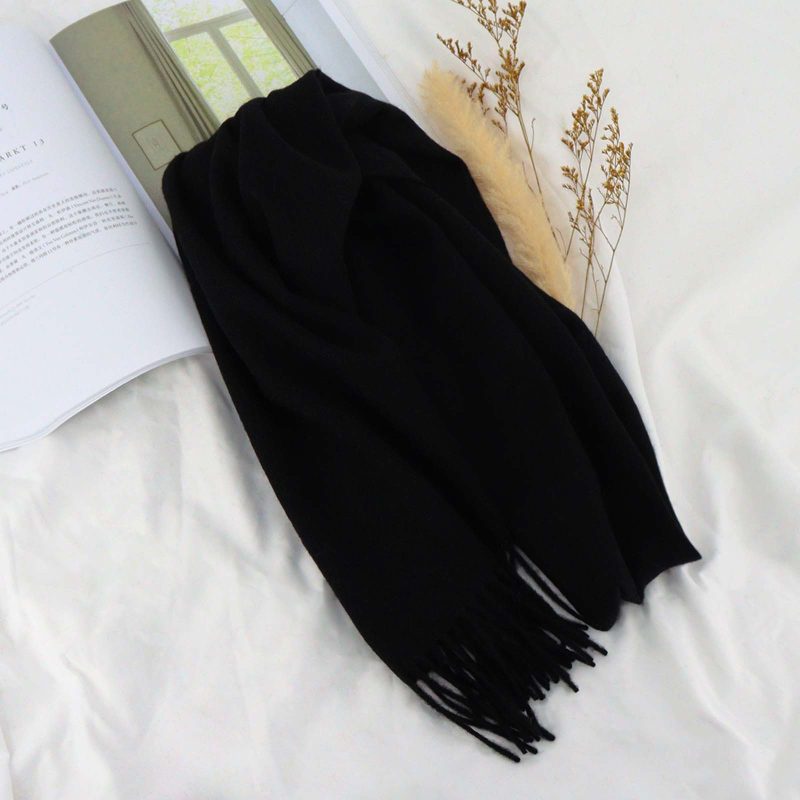 High Quality 100% Wool Scarf Autumn Winter Men Women Solid Versatile Classic Business Popular Scarves Soft Thick Muffler Male - Image 20