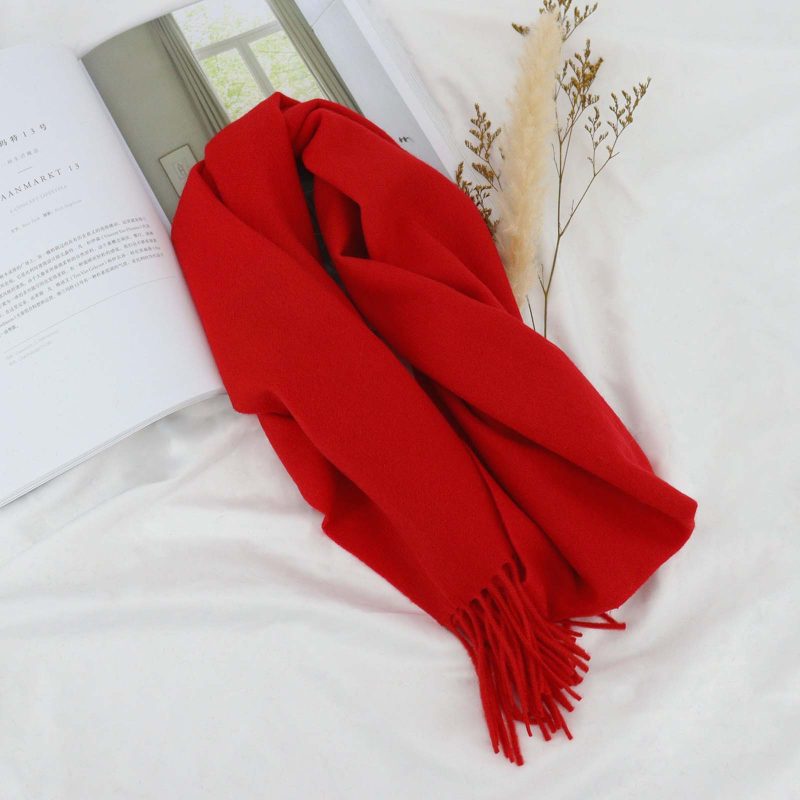 High Quality 100% Wool Scarf Autumn Winter Men Women Solid Versatile Classic Business Popular Scarves Soft Thick Muffler Male - Image 21