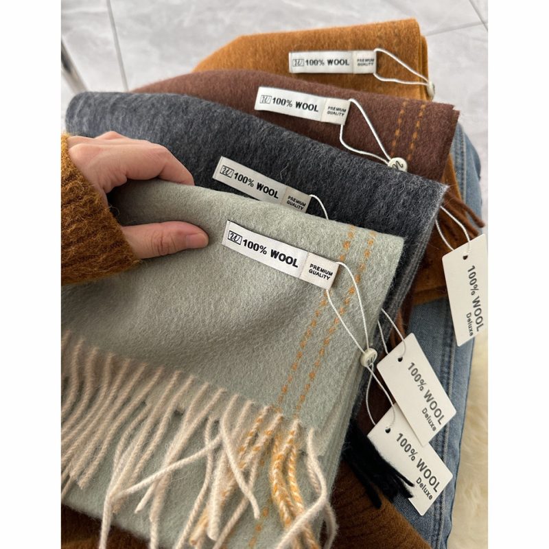 Elegant Good Quality 100% Wool Scarf Women Men Autumn Winter Neckerchief Shawl Long Korea Style Fashion Deluxe Muffler - Image 4