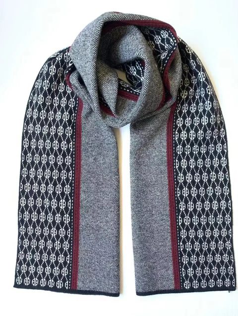New Chic Scarf Men Autumn and Winter Cashmere Long Business Muffler Male Jacquard Thermal Wool Thick Knit Scarf Gents Cold Day