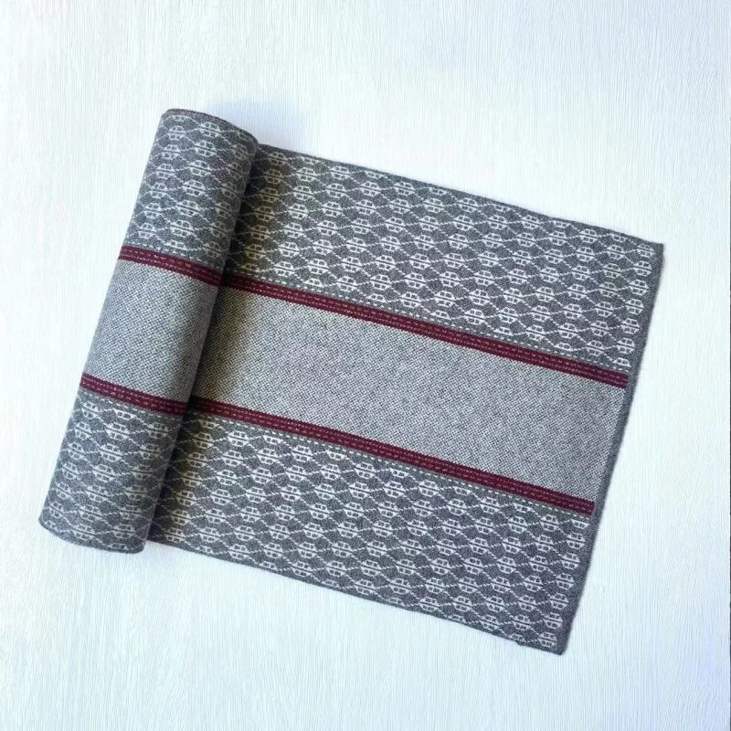 New Chic Scarf Men Autumn and Winter Cashmere Long Business Muffler Male Jacquard Thermal Wool Thick Knit Scarf Gents Cold Day - Image 3
