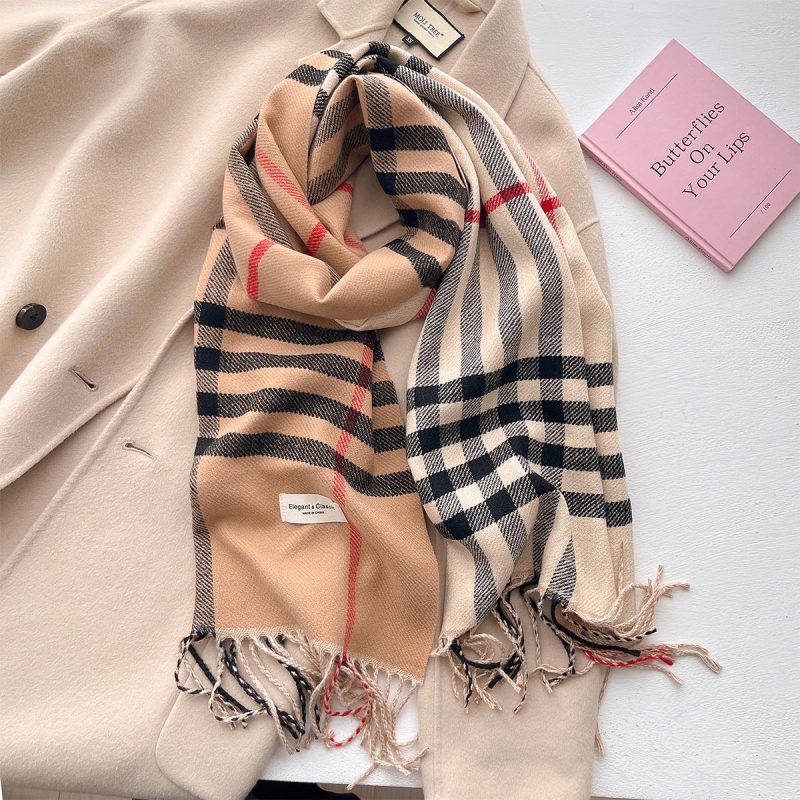 2024 Autumn Winter Men Women Warm Scarf Double Sided Imitation Cashmere Shawl Thick Wrap Student Scarves Bufanda Echarpe Blanket - Image 10