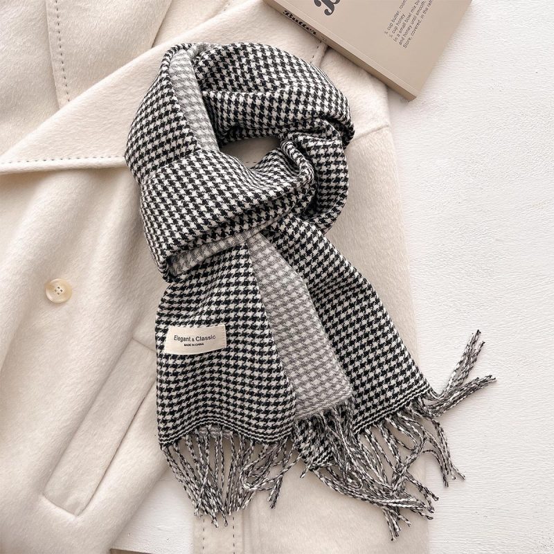 2024 Autumn Winter Men Women Warm Scarf Double Sided Imitation Cashmere Shawl Thick Wrap Student Scarves Bufanda Echarpe Blanket - Image 15