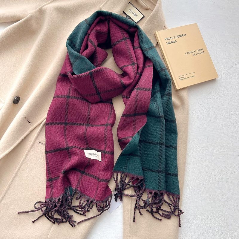 2024 Autumn Winter Men Women Warm Scarf Double Sided Imitation Cashmere Shawl Thick Wrap Student Scarves Bufanda Echarpe Blanket - Image 16