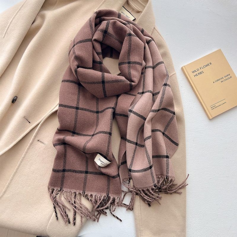 2024 Autumn Winter Men Women Warm Scarf Double Sided Imitation Cashmere Shawl Thick Wrap Student Scarves Bufanda Echarpe Blanket - Image 18