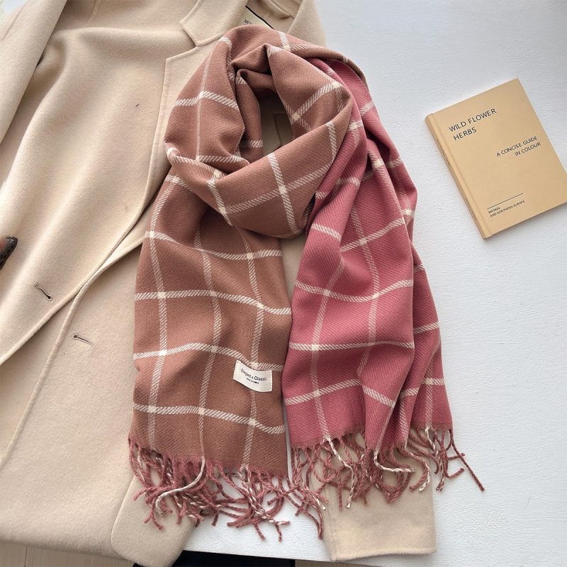 2024 Autumn Winter Men Women Warm Scarf Double Sided Imitation Cashmere Shawl Thick Wrap Student Scarves Bufanda Echarpe Blanket - Image 19
