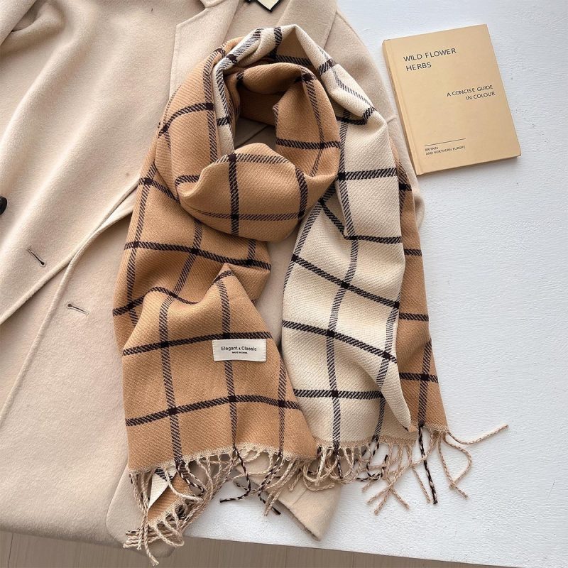 2024 Autumn Winter Men Women Warm Scarf Double Sided Imitation Cashmere Shawl Thick Wrap Student Scarves Bufanda Echarpe Blanket - Image 20