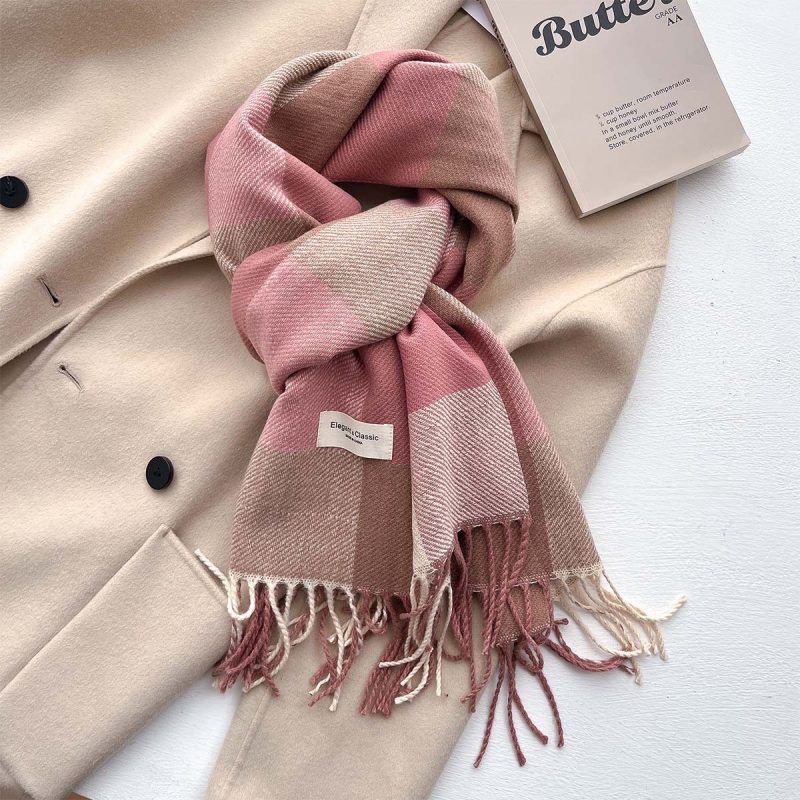 2024 Autumn Winter Men Women Warm Scarf Double Sided Imitation Cashmere Shawl Thick Wrap Student Scarves Bufanda Echarpe Blanket - Image 22