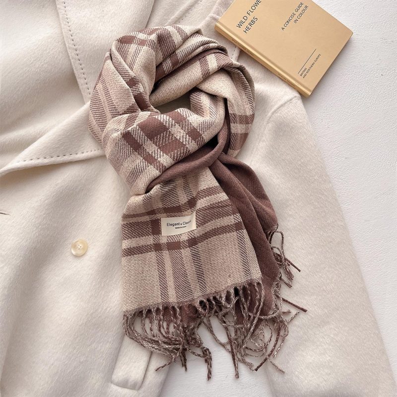 2024 Autumn Winter Men Women Warm Scarf Double Sided Imitation Cashmere Shawl Thick Wrap Student Scarves Bufanda Echarpe Blanket - Image 26