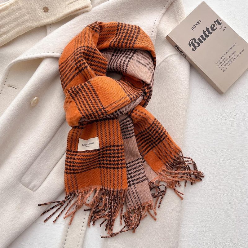 2024 Autumn Winter Men Women Warm Scarf Double Sided Imitation Cashmere Shawl Thick Wrap Student Scarves Bufanda Echarpe Blanket - Image 28