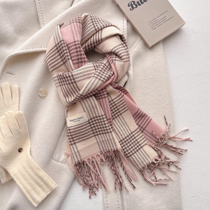 2024 Autumn Winter Men Women Warm Scarf Double Sided Imitation Cashmere Shawl Thick Wrap Student Scarves Bufanda Echarpe Blanket - Image 29