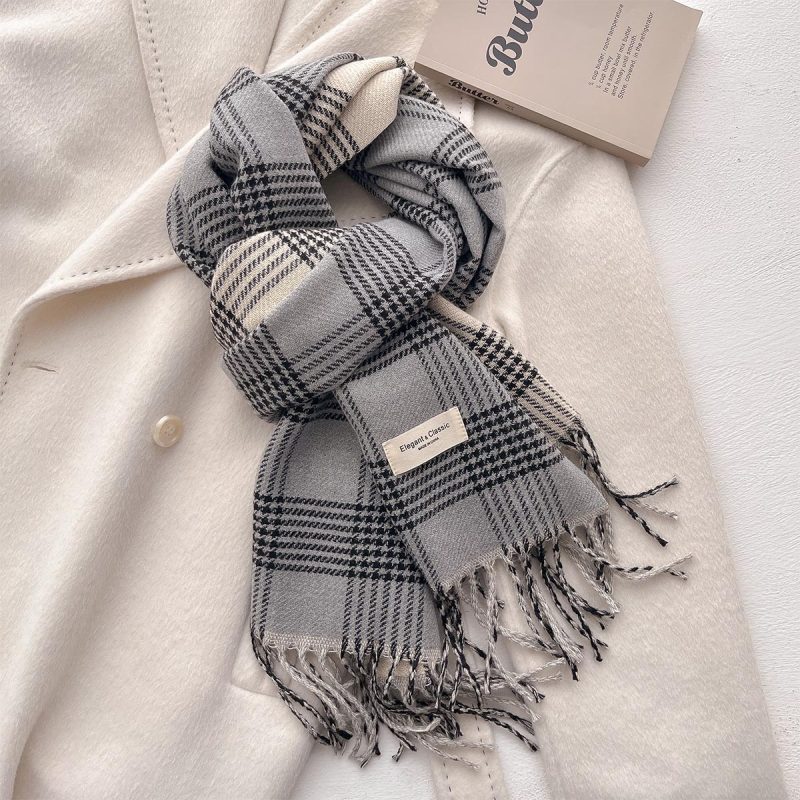 2024 Autumn Winter Men Women Warm Scarf Double Sided Imitation Cashmere Shawl Thick Wrap Student Scarves Bufanda Echarpe Blanket - Image 30