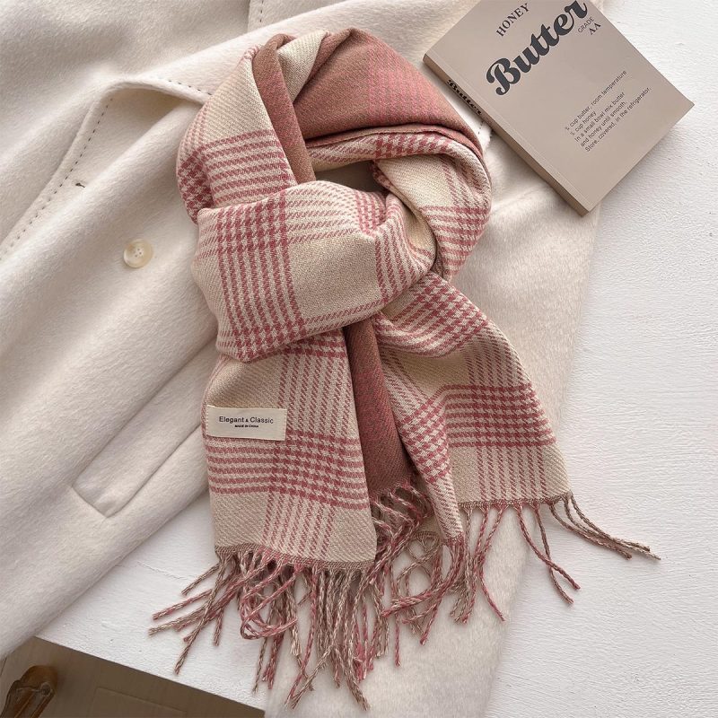 2024 Autumn Winter Men Women Warm Scarf Double Sided Imitation Cashmere Shawl Thick Wrap Student Scarves Bufanda Echarpe Blanket - Image 31