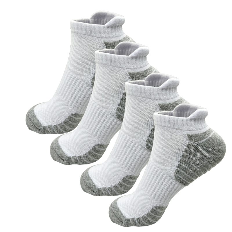 2/4 Pairs Cushioned Cotton Ankle Socks for Men Athletic Running Socks Low Cut Casual Sports Sock Tab Short Socks for Men Women