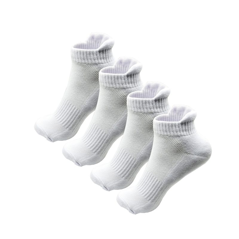2/4 Pairs Cushioned Cotton Ankle Socks for Men Athletic Running Socks Low Cut Casual Sports Sock Tab Short Socks for Men Women - Image 2