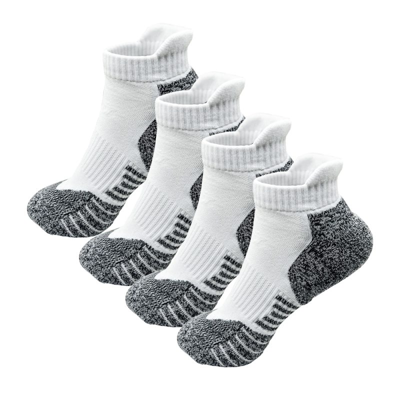 2/4 Pairs Cushioned Cotton Ankle Socks for Men Athletic Running Socks Low Cut Casual Sports Sock Tab Short Socks for Men Women - Image 8