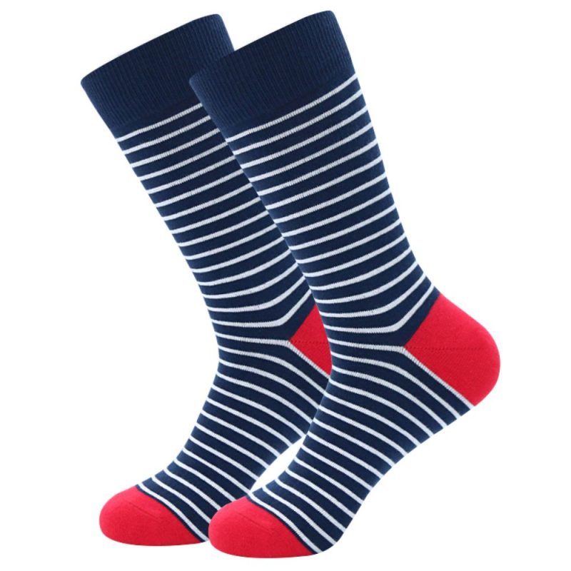 5Pairs Mens Fun Dress Socks,Pattern Funny Socks Pack,Colorful Striped Combed Cotton Novelty Socks,Cool Breathable Casual Socks - Image 6