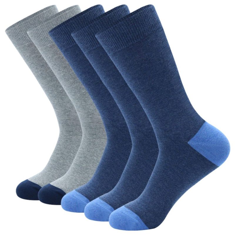 5Pairs Mens Fun Dress Socks,Pattern Funny Socks Pack,Colorful Striped Combed Cotton Novelty Socks,Cool Breathable Casual Socks - Image 8