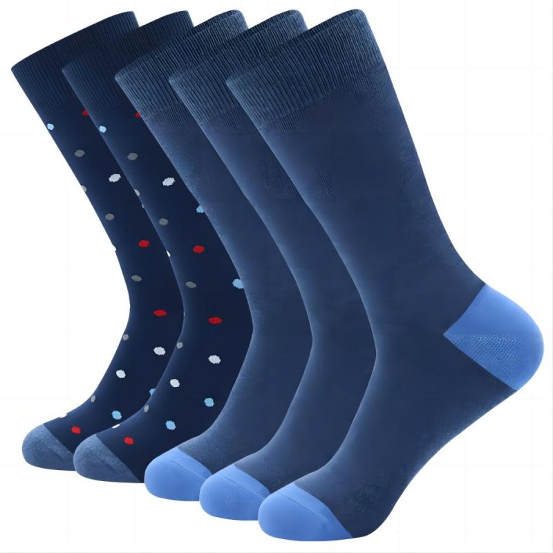 5Pairs Mens Fun Dress Socks,Pattern Funny Socks Pack,Colorful Striped Combed Cotton Novelty Socks,Cool Breathable Casual Socks - Image 10