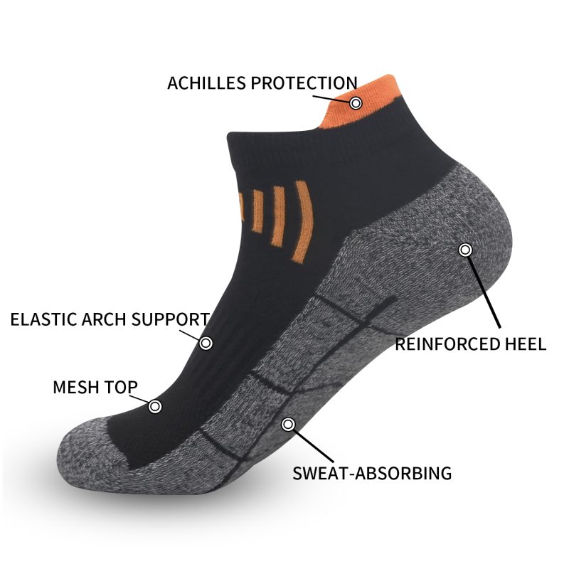Men's and women's sports socks sweat absorbent breathable cotton socks outdoor running socks do not fall off heel socks ... - Image 2