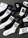 10pcs Men's Socks Mid Length Socks Hip Hop Sports Socks For Men Breathable Sweat Wicking Versatile Socks