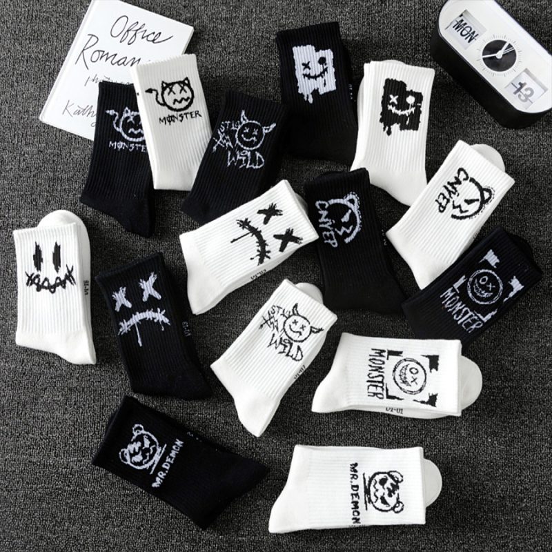 10pcs Men's Socks Mid Length Socks Hip Hop Sports Socks For Men Breathable Sweat Wicking Versatile Socks - Image 2