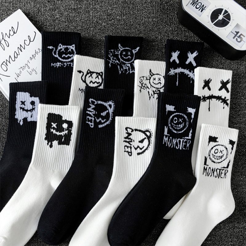 10pcs Men's Socks Mid Length Socks Hip Hop Sports Socks For Men Breathable Sweat Wicking Versatile Socks - Image 3