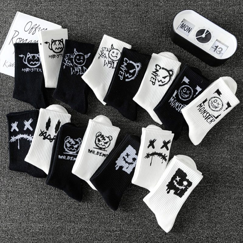 10pcs Men's Socks Mid Length Socks Hip Hop Sports Socks For Men Breathable Sweat Wicking Versatile Socks - Image 5