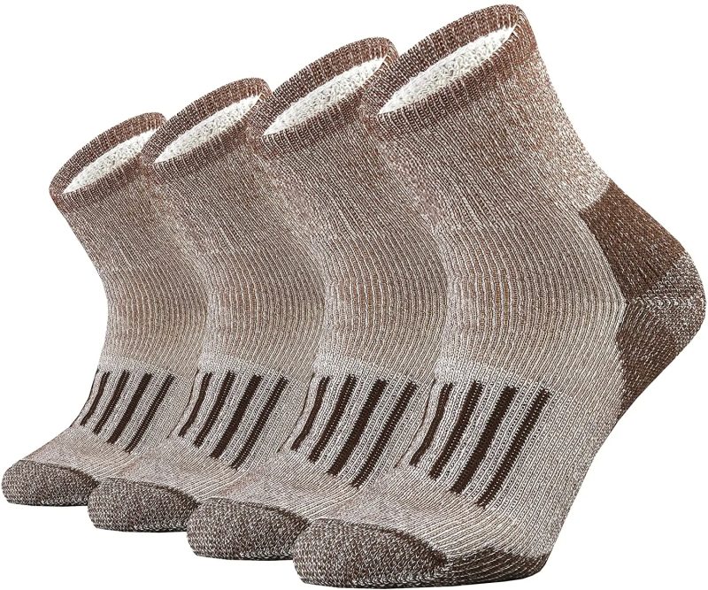 4 Pairs Merino Wool Socks Thicken Warm Hiking Cushion Crew Socks For Men Women Wool Sports Socks Moisture Wicking Euro Size - Image 7