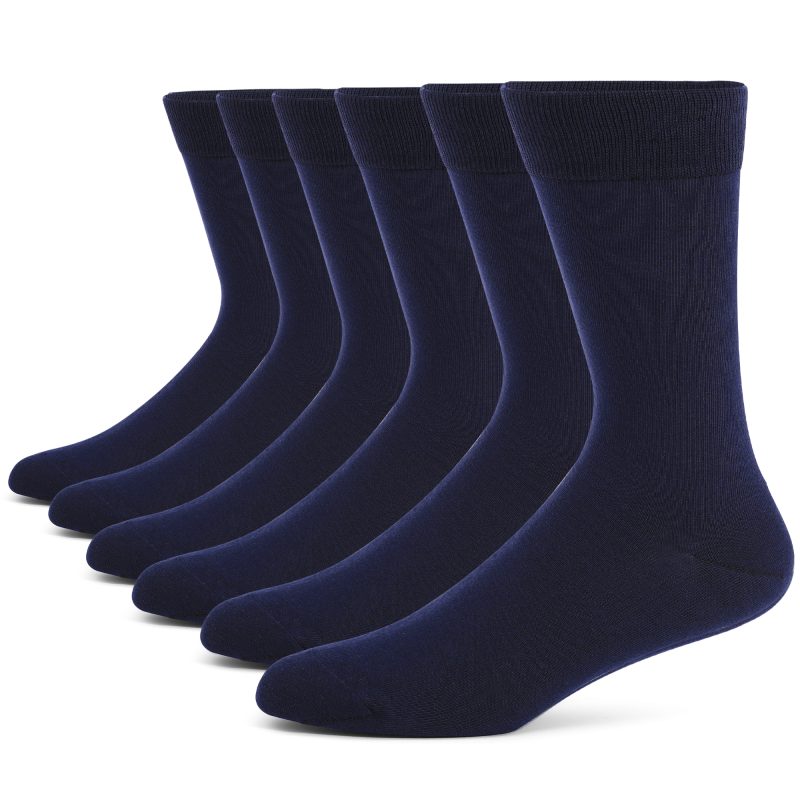 6 Pairs Mens Dress Socks Black Plus Size, High Quality Combed Cotton Crew Socks, Black Cool Breathable Casual Socks for men - Image 8