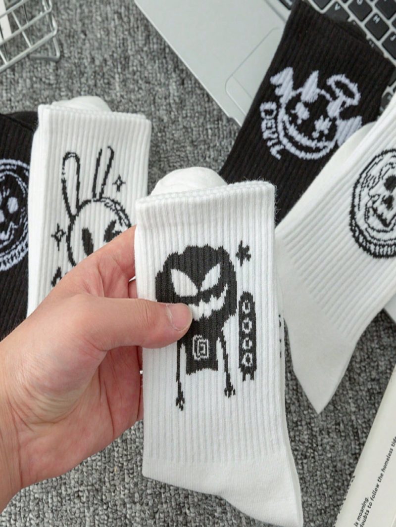 1/3/5/10/20 Pairs of random men's spring/summer European and American style graffiti cartoon socks combination - Image 7