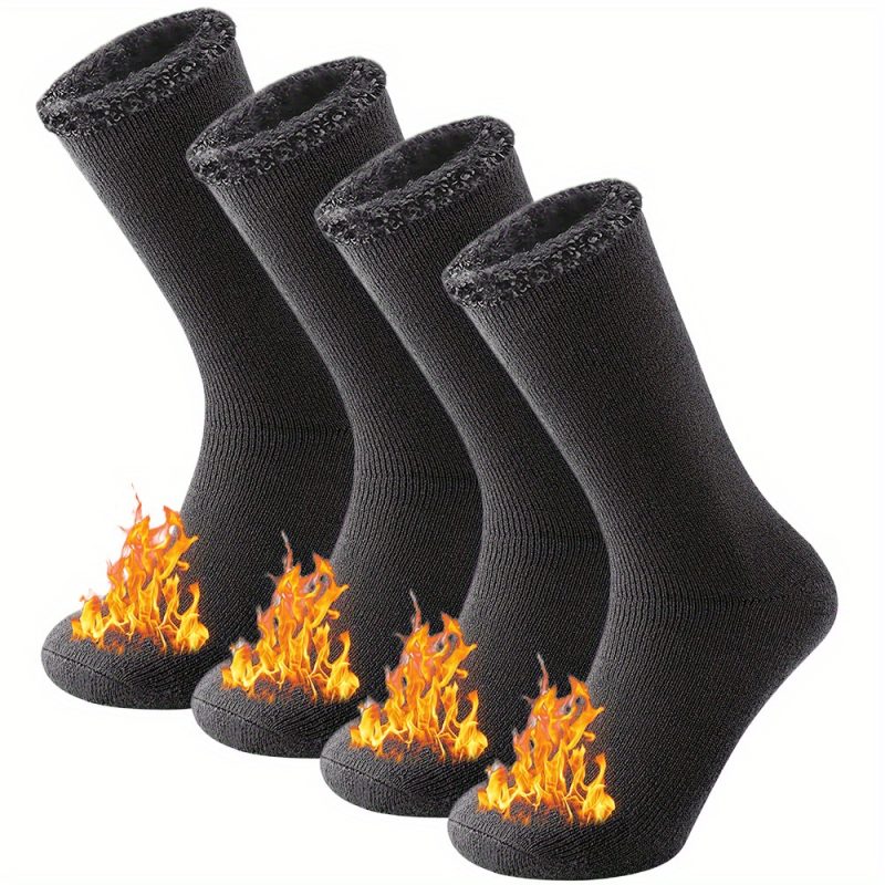 2 Pairs Pack Winter Thermal Socks For Men Women Cold Weather Insulated Socks Outdoor Hiking Skiing Warm Snow Thick Heated Socks - Image 8