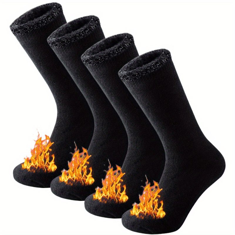 2 Pairs Pack Winter Thermal Socks For Men Women Cold Weather Insulated Socks Outdoor Hiking Skiing Warm Snow Thick Heated Socks - Image 9