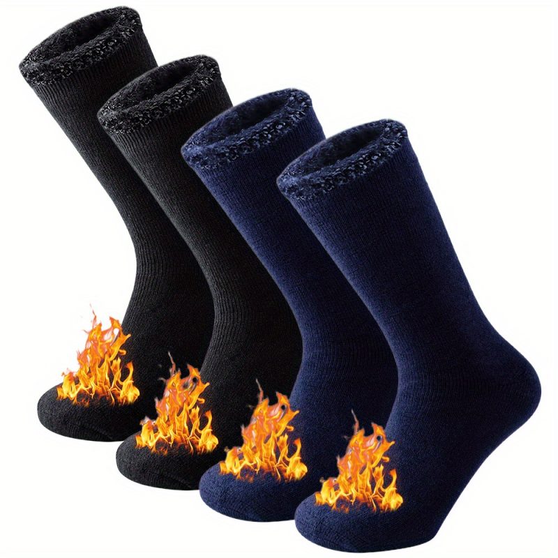 2 Pairs Pack Winter Thermal Socks For Men Women Cold Weather Insulated Socks Outdoor Hiking Skiing Warm Snow Thick Heated Socks - Image 10