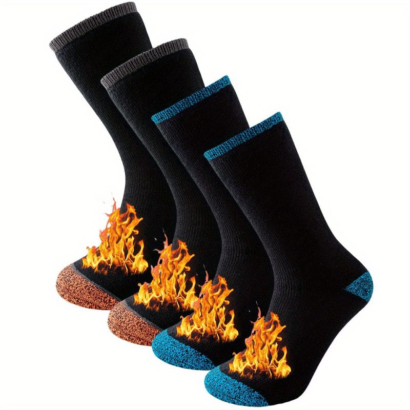 2 Pairs Pack Winter Thermal Socks For Men Women Cold Weather Insulated Socks Outdoor Hiking Skiing Warm Snow Thick Heated Socks - Image 12