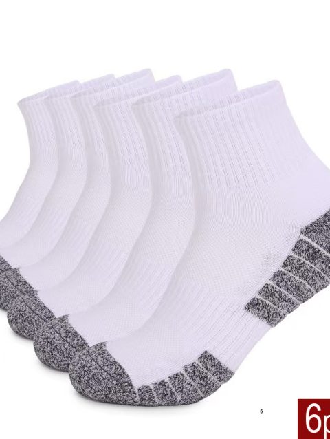 6 pairs Outdoor sports socks Thickened towel bottomed hiking socks Sweat-absorbing short tube sports running socks Men Socks