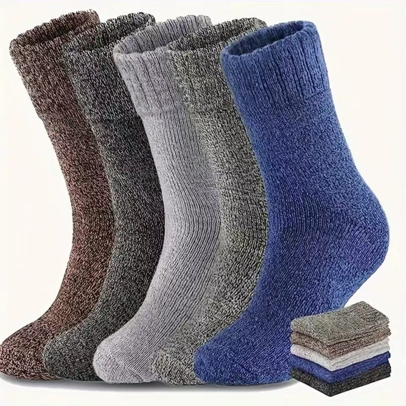3 Pairs Winter Warm Thick Towel bottom Man Socks Wool Male Socks Slipper Socks Merino Wool Socks Against Cold Snow Socks 39-44 - Image 5