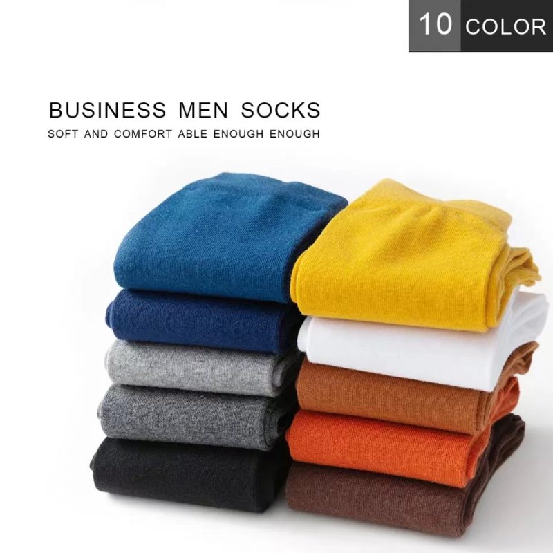 5/10Pairs High Quality Spring Autumn Men's Socks Size 38-45 Long Socks For Men Dress Socks Male Gifts Business Casual Sox - Image 4