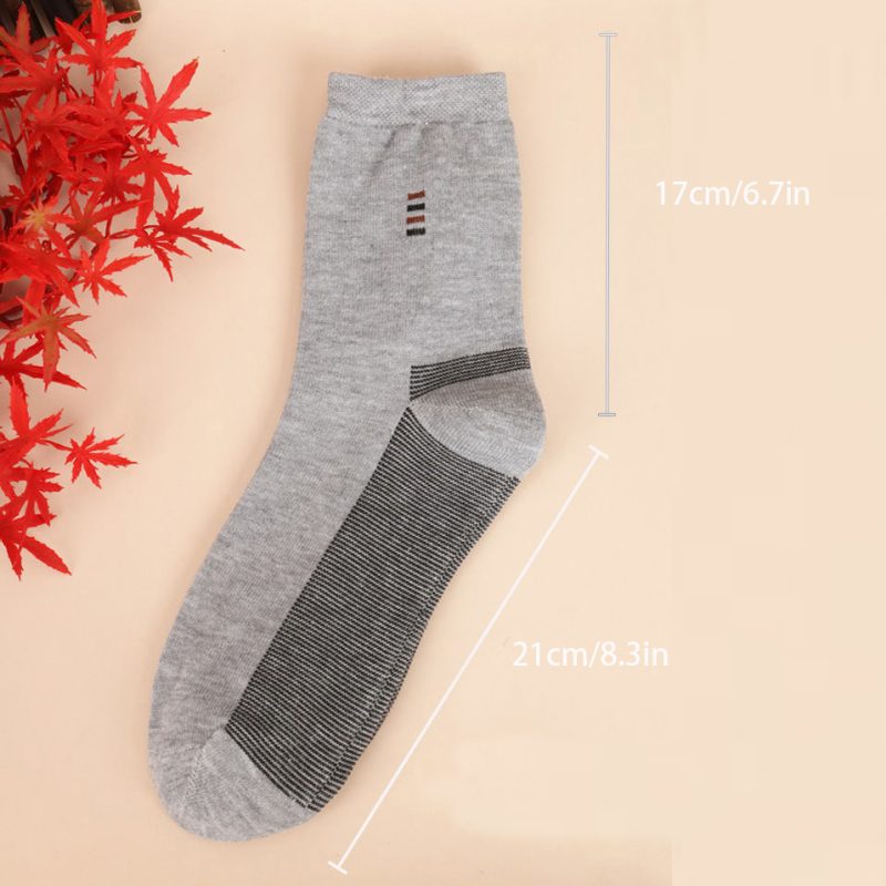 5 Pairs Men's Long Socks Soft Comfortable Wear-resistant Sturdy Casual Simple Fashion Black Large Szie Mid-calf Socks - Image 6