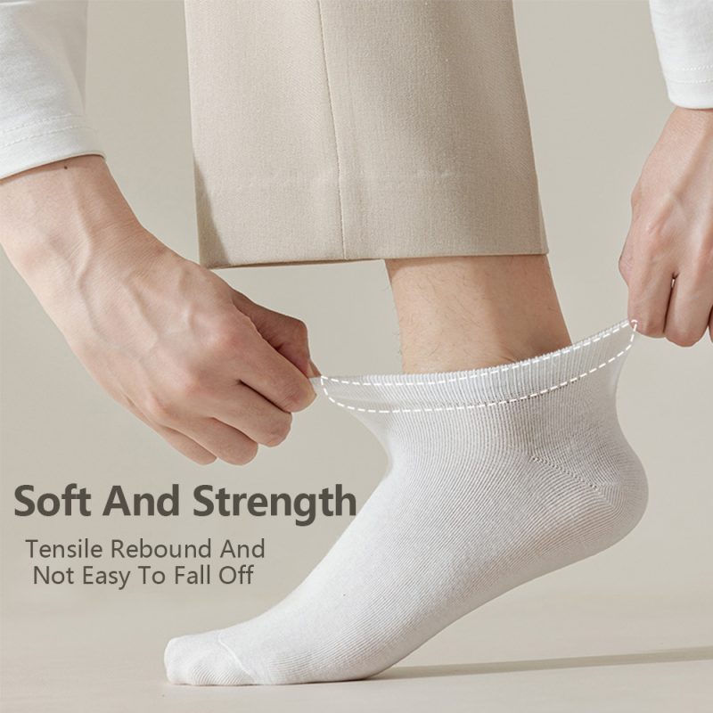 95% Combed Cotton Socks Men Business Dress Short Socks Soft Breathable Spring Summer Colorful Sock For Man 5Pairs/Lot Ankle Sock - Image 3